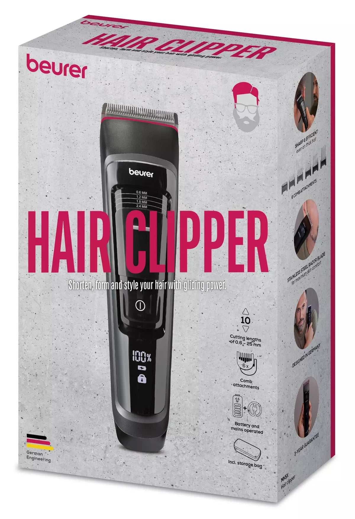 מכונת תספורת ועיצוב זקן נטענת Beurer
